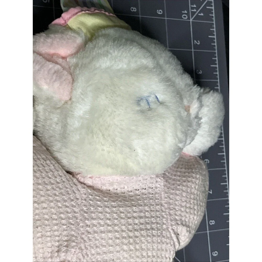 Vintage Eden Sleeping Bear Pink Thermal Waffle Weave PJs Stripe Hat